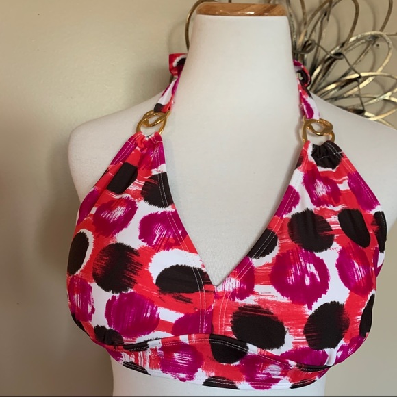 NWT WAVE ZONE Size 14 Circle Print Halter Bikini Set - Picture 2 of 5